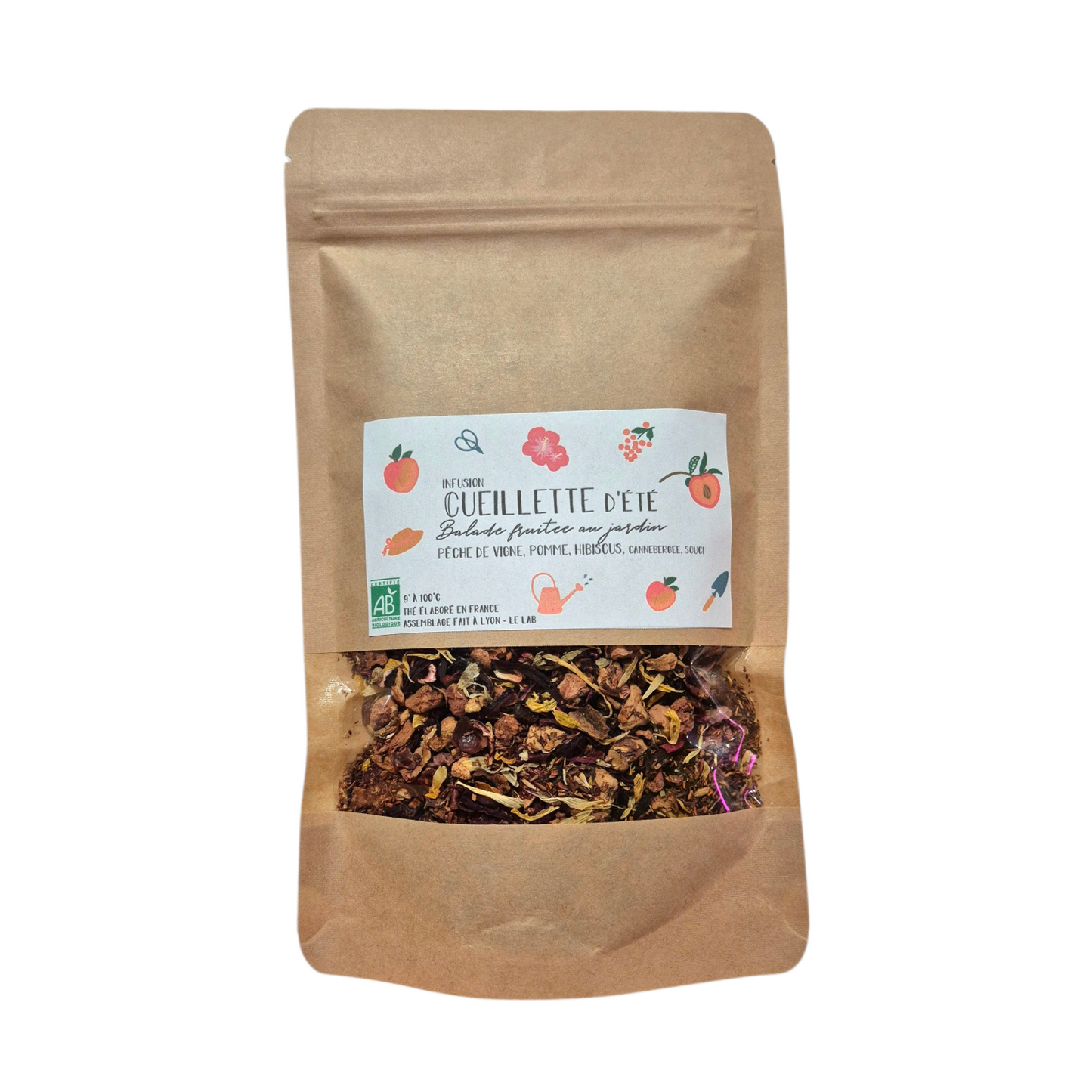 Infusion Cueillette d'été - pêche pomme hibiscus