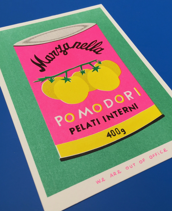 affichette art risographie Marza Pomodori