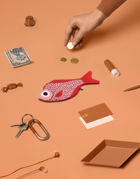Trousse poisson balayeur rose waterproof
