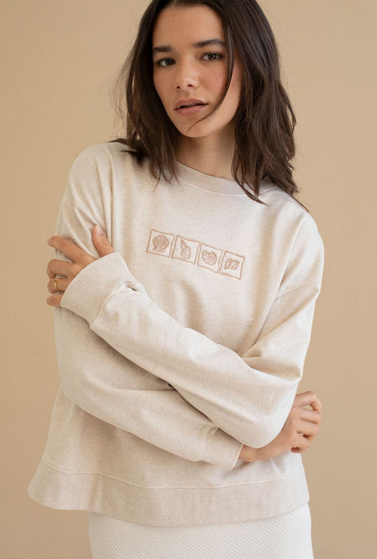 Sweat Les coquillages beige
