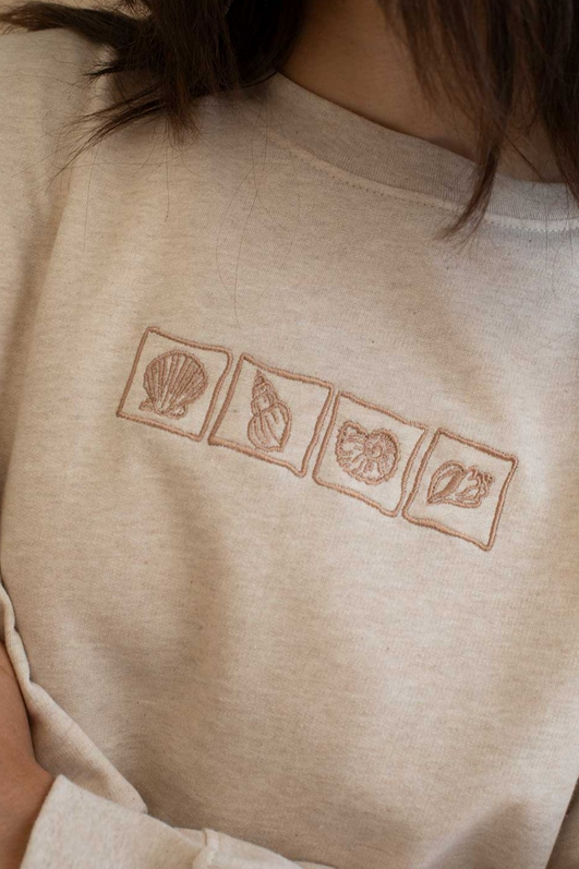 Sweat Les coquillages beige
