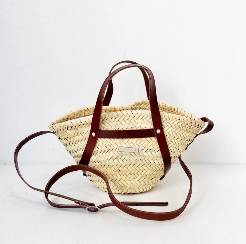 Le sac panier cuir Sunset Chataigne