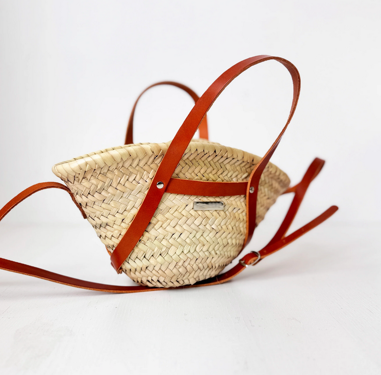 Le sac panier cuir Sunset cognac