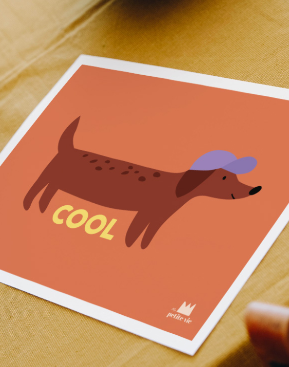affiche 30x40cm Cool Teckel