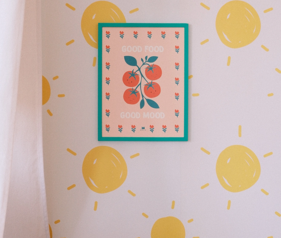 affiche 30x40cm Good food good mood tomates