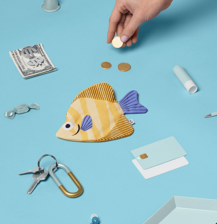 Trousse poisson lune jaune