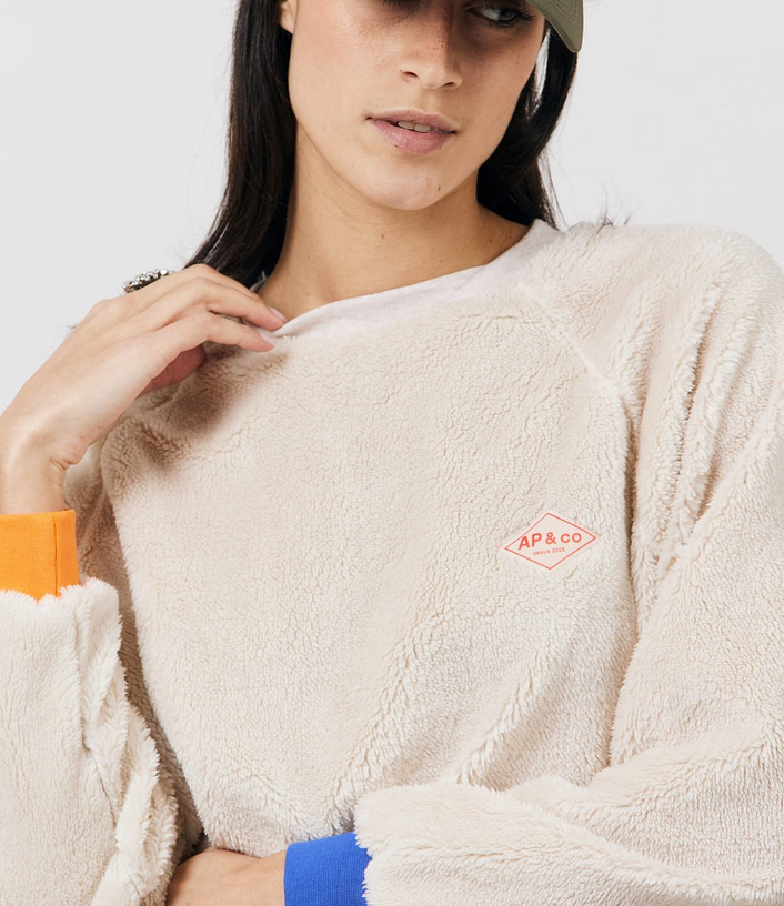sweat Sherpa contrasté