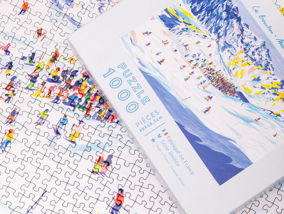 Puzzle 1000 pièces Le bouchon au ski