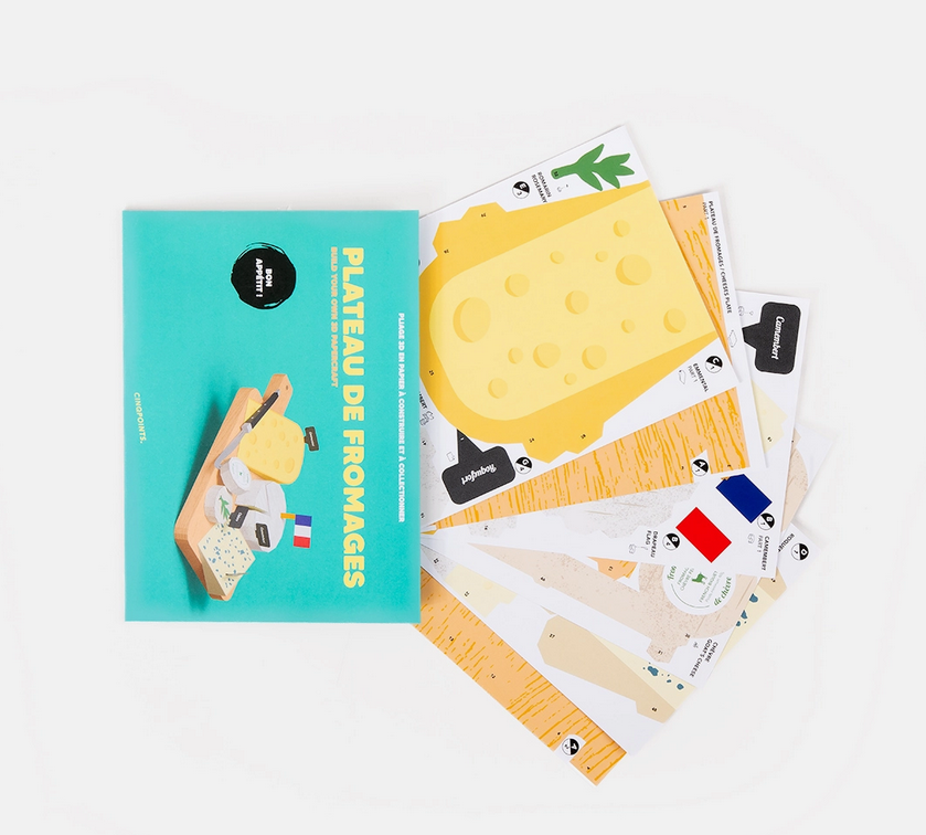 Kit assemblage papier 3D Plateau de fromages