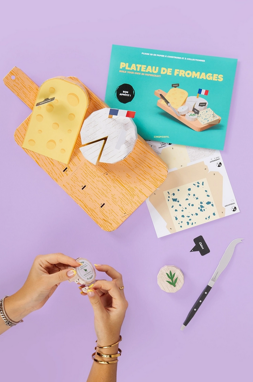 Kit assemblage papier 3D Plateau de fromages