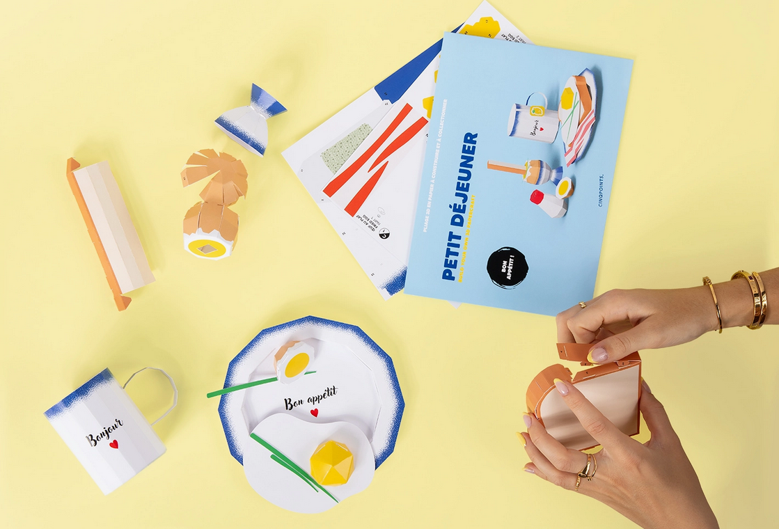 Kit assemblage papier 3D Petit déjeuner