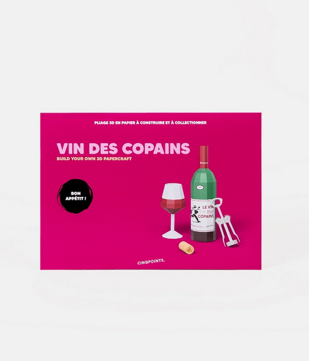 Kit assemblage papier 3D Bouteille de vin