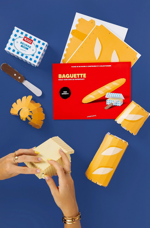 Kit assemblage papier 3D baguette beurre