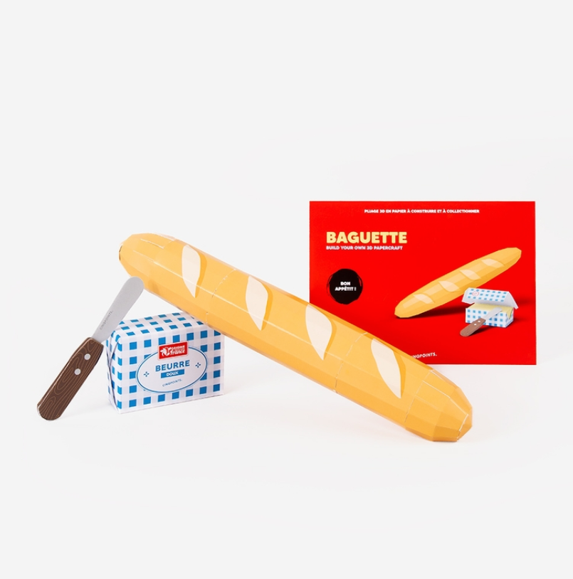 Kit assemblage papier 3D baguette beurre