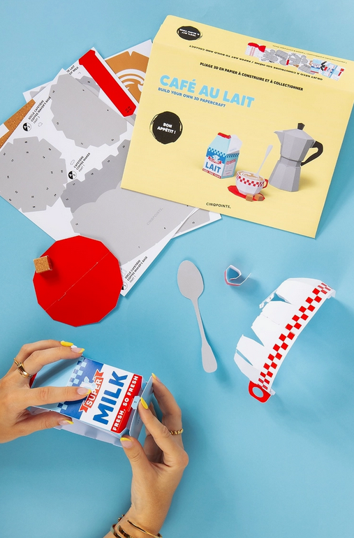 Kit assemblage papier 3D café au lait