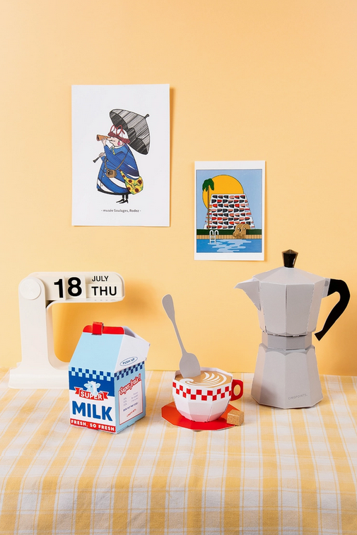 Kit assemblage papier 3D café au lait