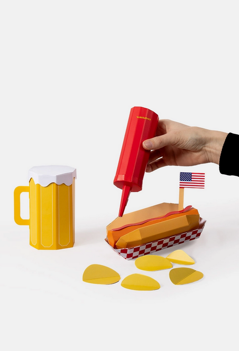 Kit assemblage papier 3D Hot Dog