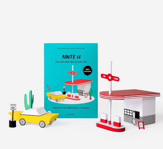 Kit assemblage papier 3D Route 66 Grand modèle