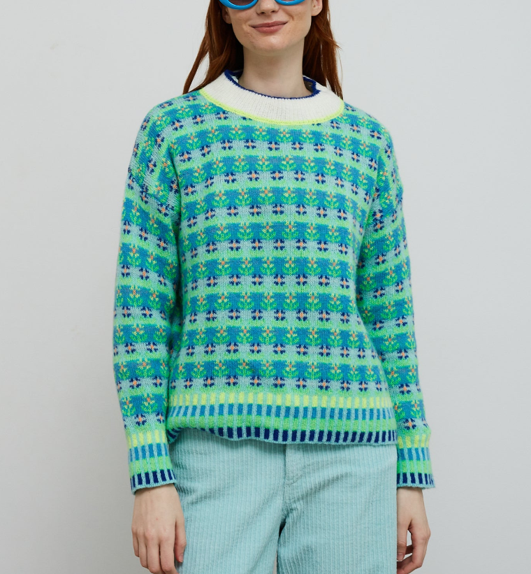 Pull Blossom Bleu vert