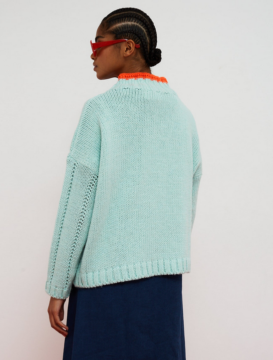 Pull Waffle bleu