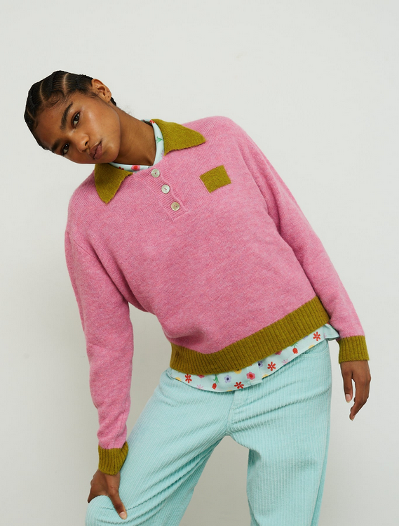 Pull col polo Gum rose lime