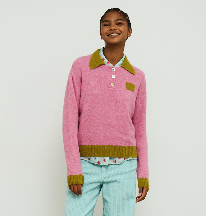 Pull col polo Gum rose lime