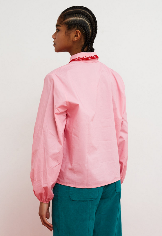 Chemise Ella rose brodée