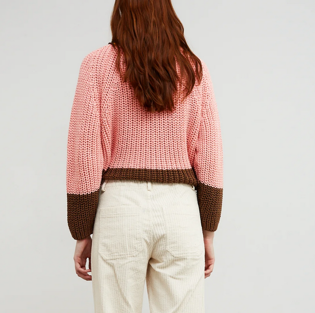 Pull Braid rose jaune