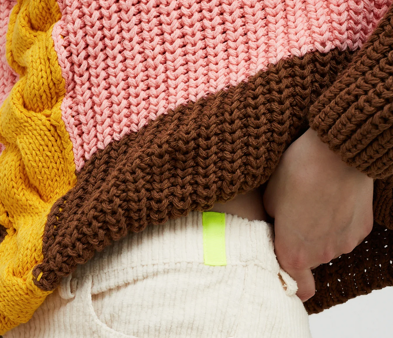 Pull Braid rose jaune