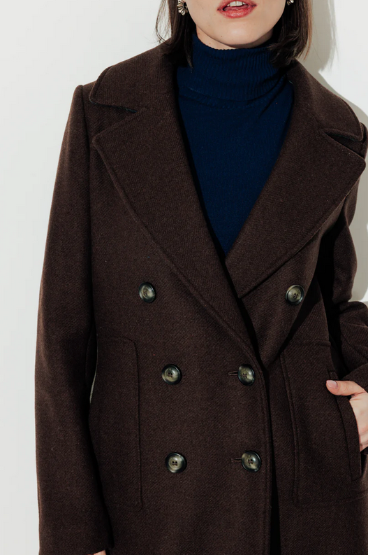 Manteau lainage Chocolat