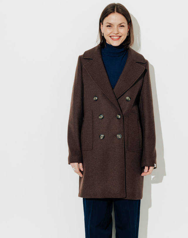 Manteau lainage Chocolat