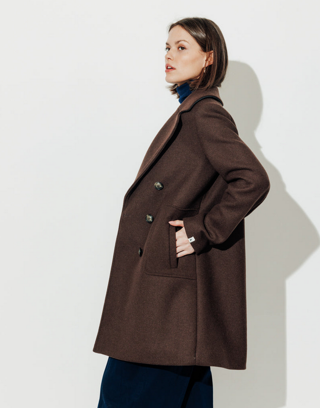 Manteau lainage Chocolat