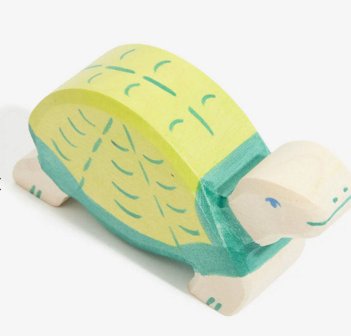 jouet en bois tortue verte