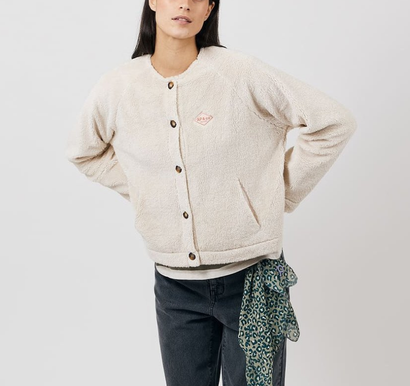 cardigan Sherpa écru