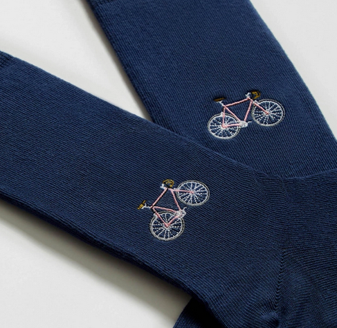 Chaussettes 41-46 Vélo brodé