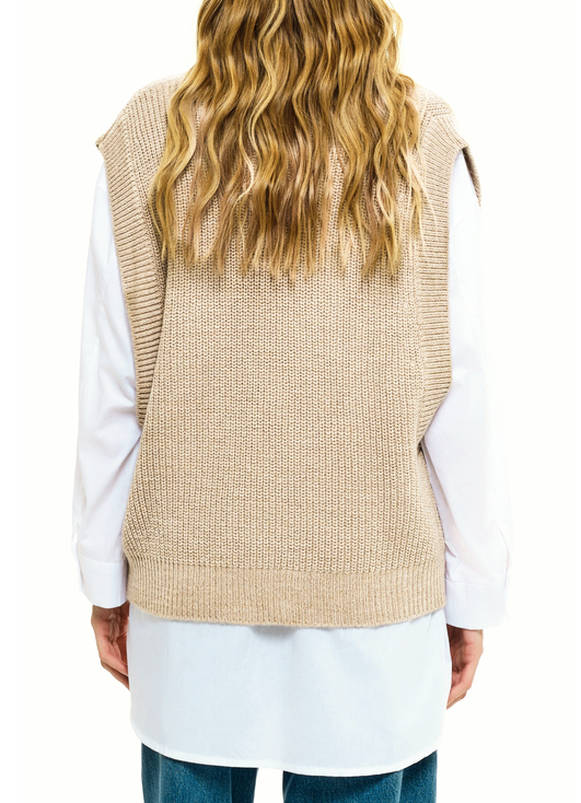Gilet maille sans manches / Vert ou beige