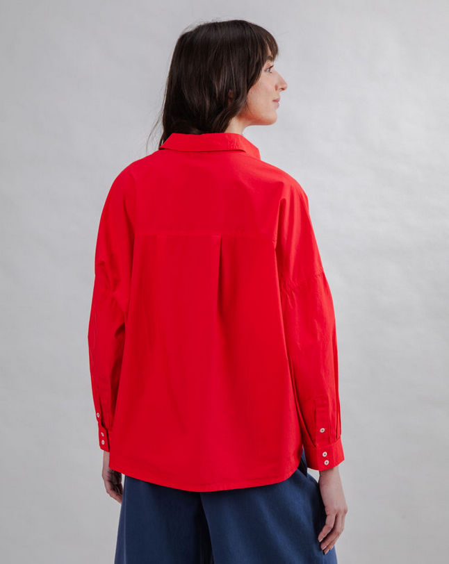 Chemise rouge boxy oversize