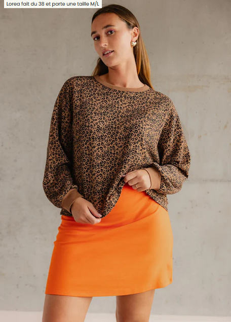 sweat leopard 100% coton bio