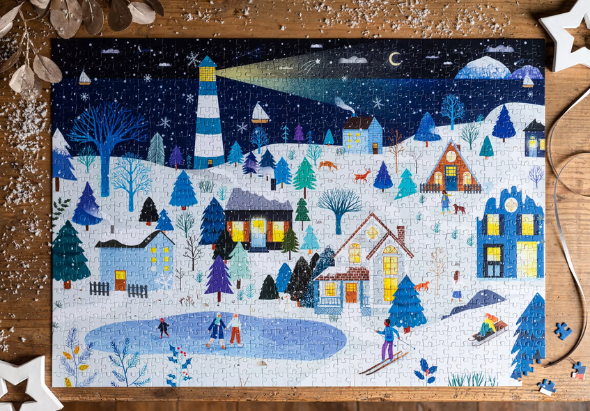 Puzzle 1000 pièces Winter At The Seaside Laura Lhuillier