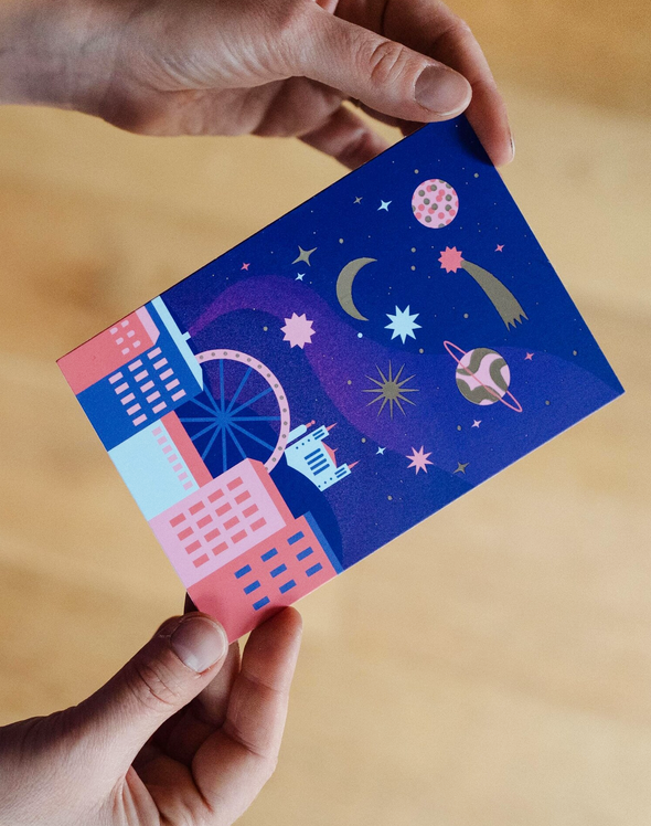 Carte de Lyon cosmique argenté