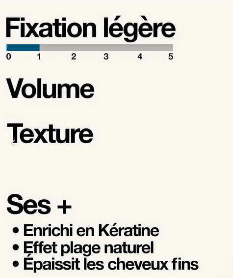 Spray coiffant texturant BIO 150ml Sapiens - Eau de mer Fixation légére