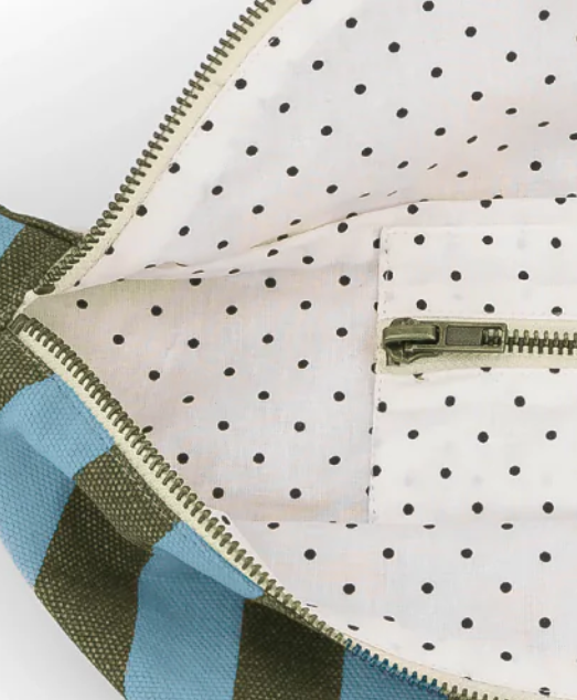 sac banane rayure bleu /olive