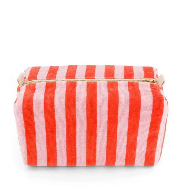 Big Trousse de toilette rayée rose rouge