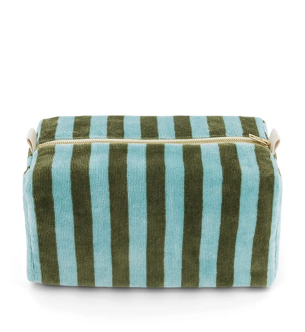 Big Trousse de toilette rayée bleu olive