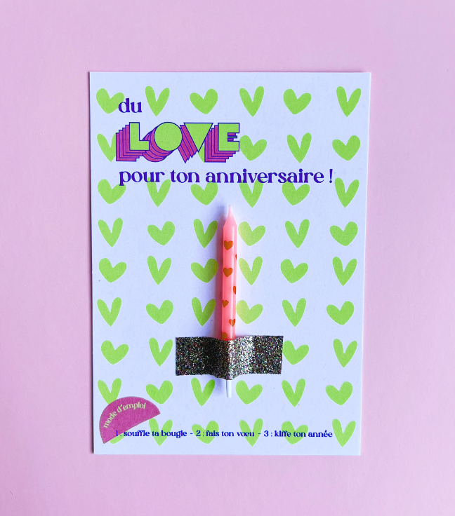 Carte anniversaire et sa bougie