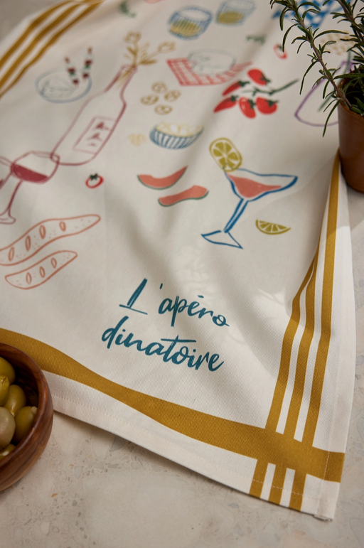 Torchon coton 50x75 cm L'apéro dinatoire