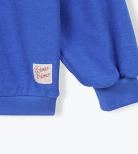 sweat éponge bleu roi Bisous Bisous