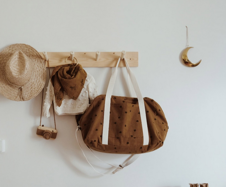 Sac voyage/ à langer coeur caramel