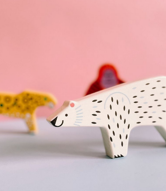 Jouet en bois dès 18 mois - l'ours polaire