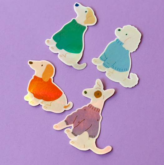 Kit de stickers à journaling fabriqués à Lyon - Cozy Dogs